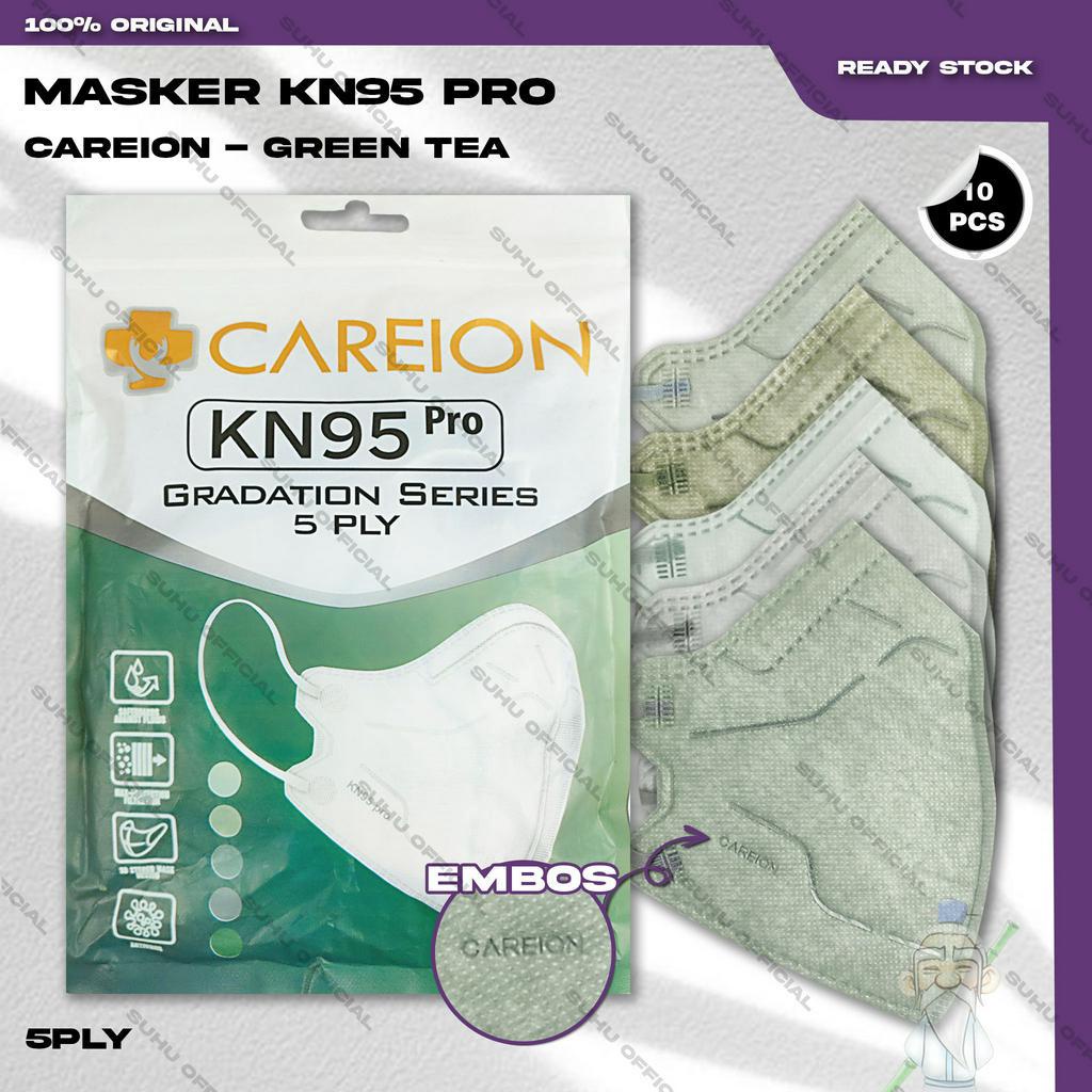 ❤️ SUHU ❤️ Masker KN95 PRO CAREION 5Ply Isi 10Pcs Warna Mix Greentea Soft Hybrid Surgical Mask KN 95 5 Ply Kemenkes