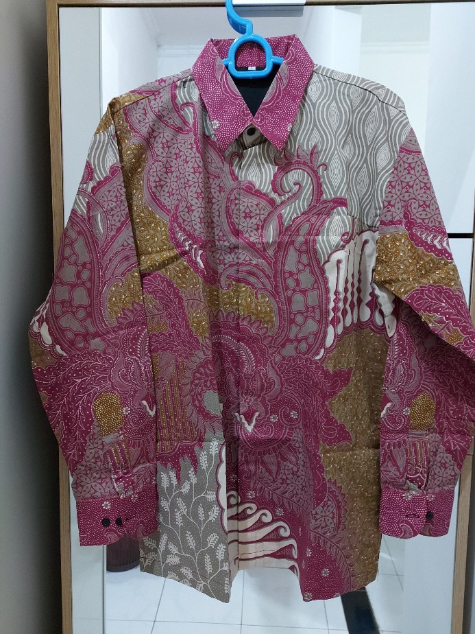 Batik Pria Opo Pink Full Furing Katun Halus Sragenan Size M-xxl Asli Solo