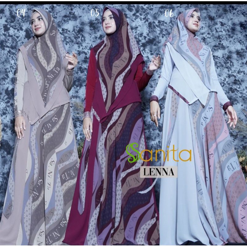 Sanita set original Lenna syari terbaru Premium