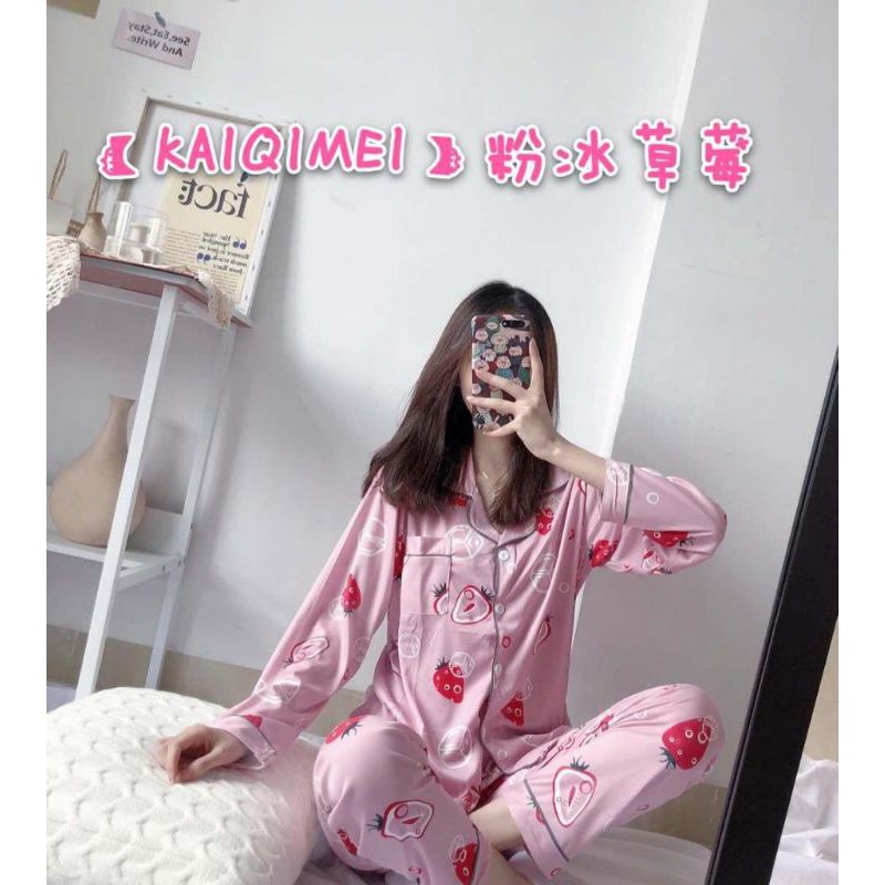 Baju tidur PP kra wanita bahan spandek import new arrival