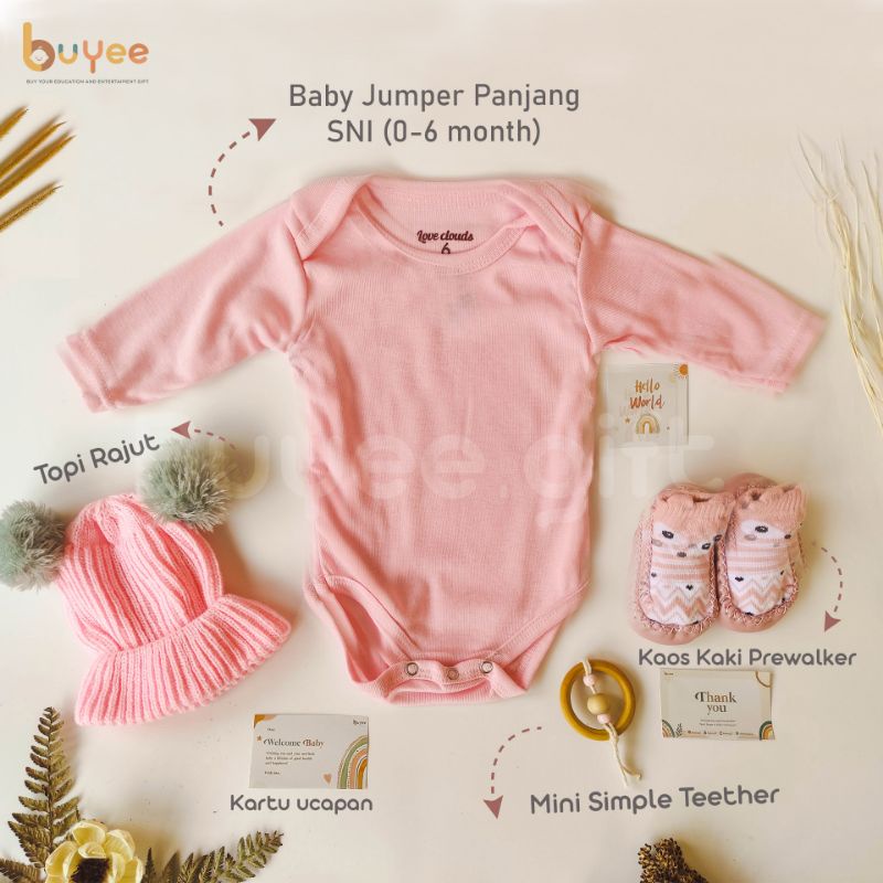 Premium Baby Hampers Buyee.gift | Kado Lahiran Bayi | Baby Gift Set | Parcel Baby Newborn-Moon pink