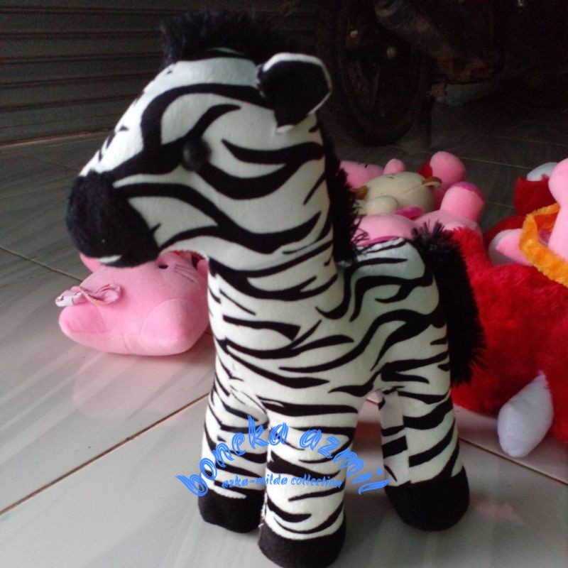 Boneka kuda zebra ukuran 35 cm size l