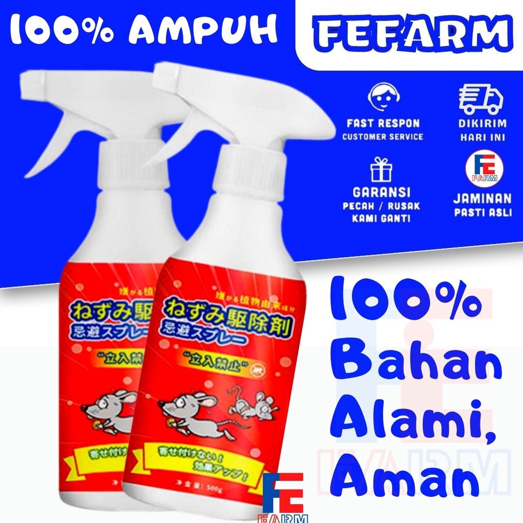 Obat Tikus Ampuh Spray Pengusir Hewan Pengerat Mudah Digunakan Alami Aman Tanpa Bahan Kimia  FEFARM