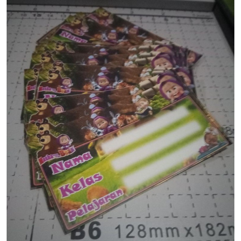 

STICKER BONTAK LABEL BUKU PELAJARAN SEKOLAH KARAKTER KARTUN MASHA AND THE BEAR