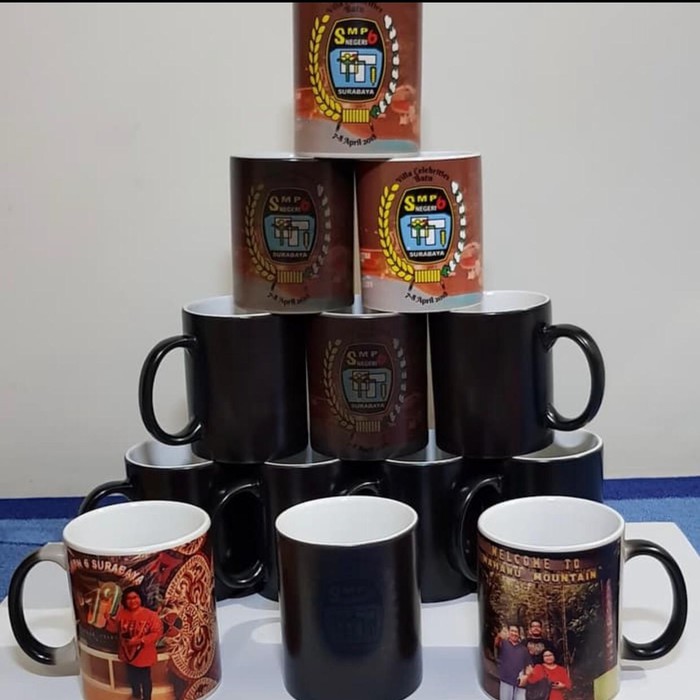 MUG BUNGLON / MUG AJAIB / MUG BERUBAH WARNA - MUG HITAM PUTIH