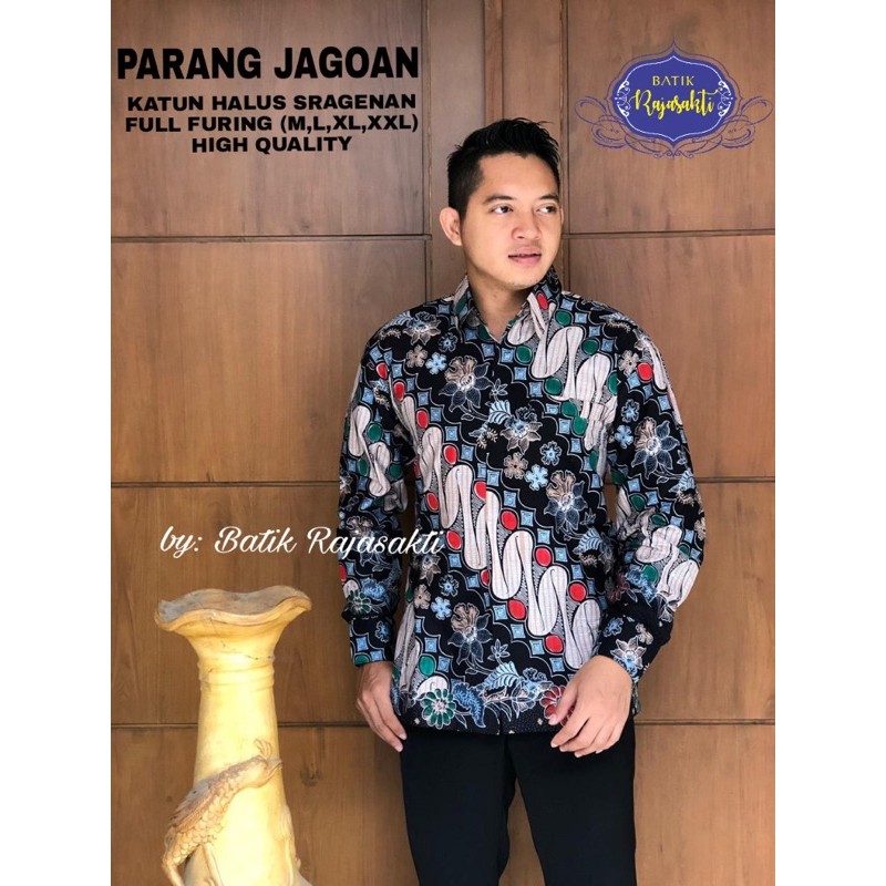 KEMEJA BATIK JAGOAN WARNA LAPIS FURING KATUN HALUS SRAGENAN SIZE M-XXL HIGH QUALITY