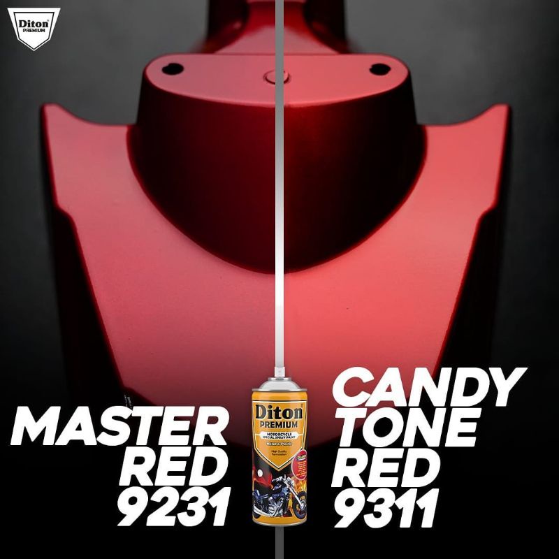 Pilok Merah Solid & Transparant Diton Premium Cat Semprot Sepeda Motor Mobil Velg Helm Perkakas