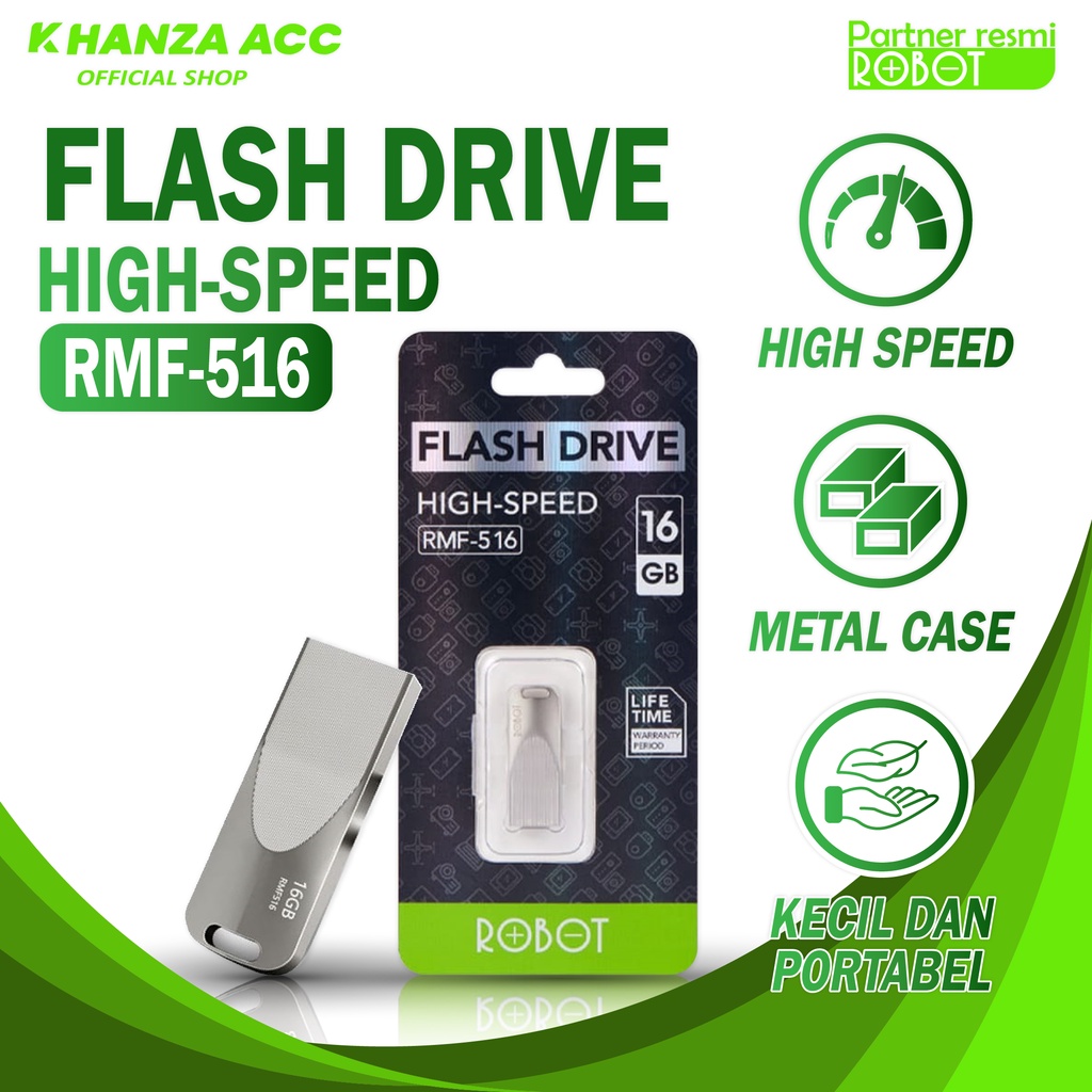 KHANZAACC FLASHDISK ROBOT 8GB RMF508 / 16GB RMF516 Compatible for All Windows