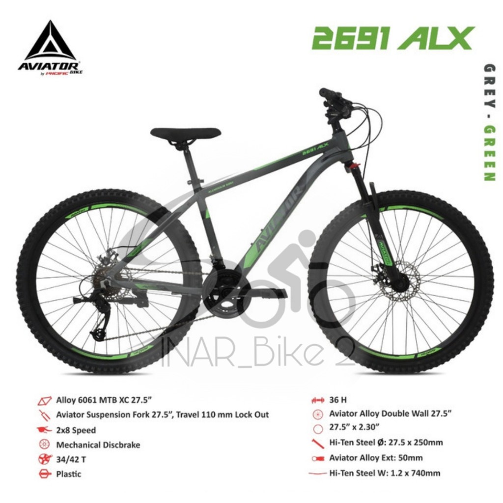 Sepeda Gunung 27,5Inch Mtb Aviator 2691 Alx