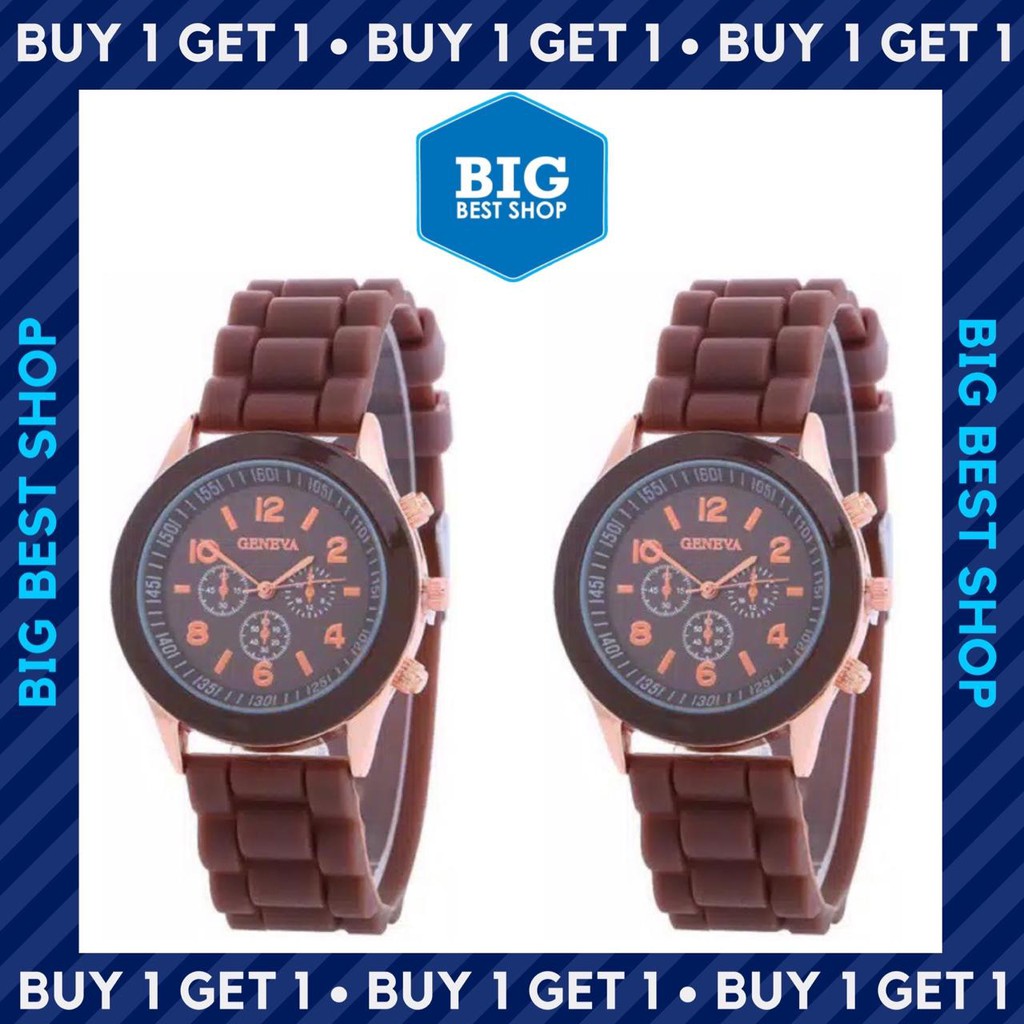 ✅COD [BBS] BELI SATU GRATIS SATU BUY 1 GET 1 GENEVA Jam Tangan Wanita Analog Fashion Casual Women Wrist Quartz