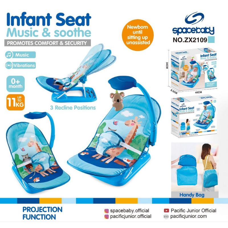 space baby infant seat music &amp; soothe