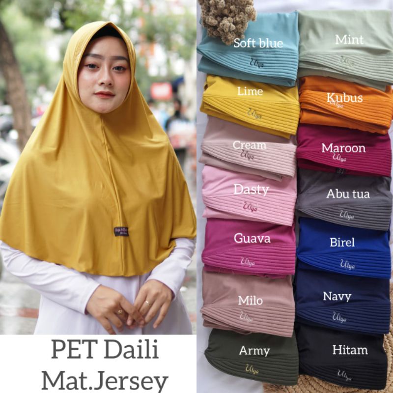 《ORI ULYA》 JILBAB SIMPLE PET/ SIMPLE PET DAILY POLOS/ JILBAB/ JILBAB POLOS/ JILBAB BERGO/ HIJAB