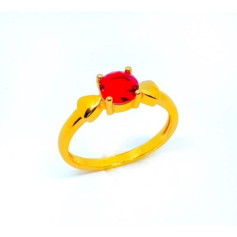 cincin wanita //cincin permata satu //cincin lapis emas //perhiasan//cincin