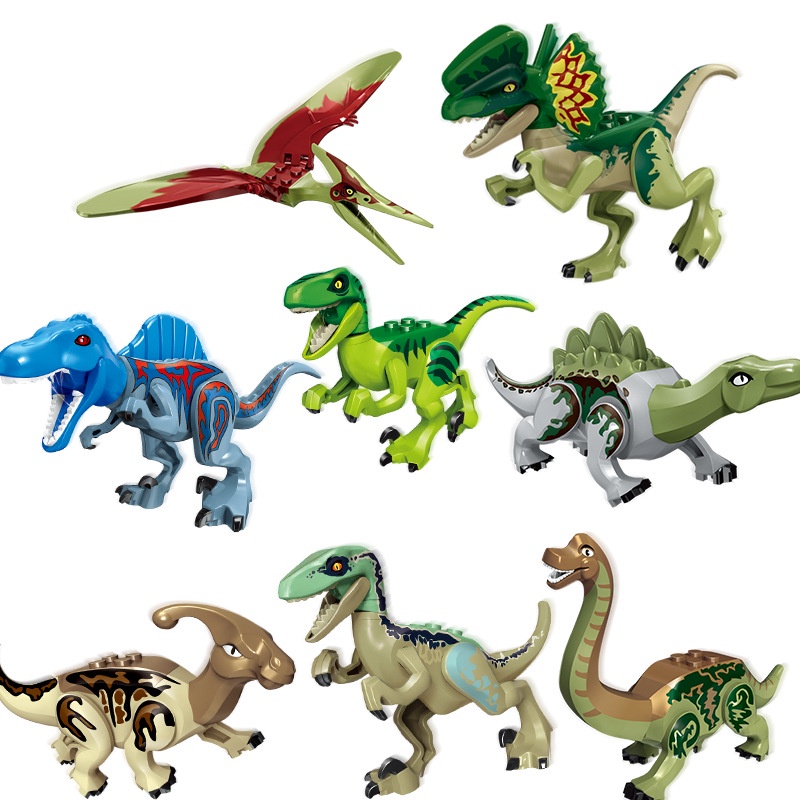 Mainan Balok Bangunan Model Dinosaurus Jurassic 2 Rex Indominus Rex I-Rex Untuk Anak