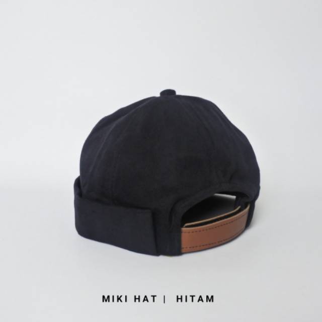 WAFIE Topi Peci Miki hat Topi Hijrah Muslim Peci Gaul Pria Hitam
