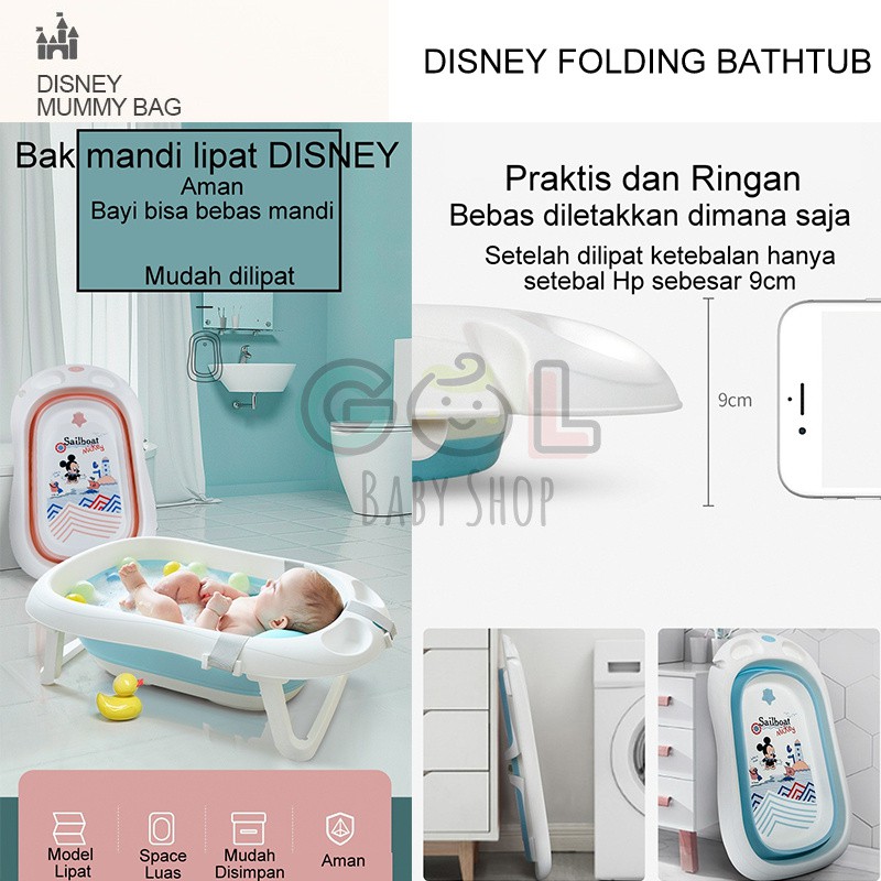 Bak Mandi Bayi Lipat Foldable Silicone Infant Folding Bath Tub