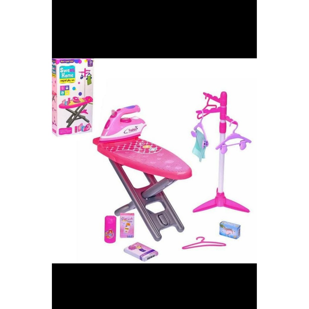 Mainan Anak Setrika Meja Jumbo Jemuran Sweet Home Iron Real Working Function
