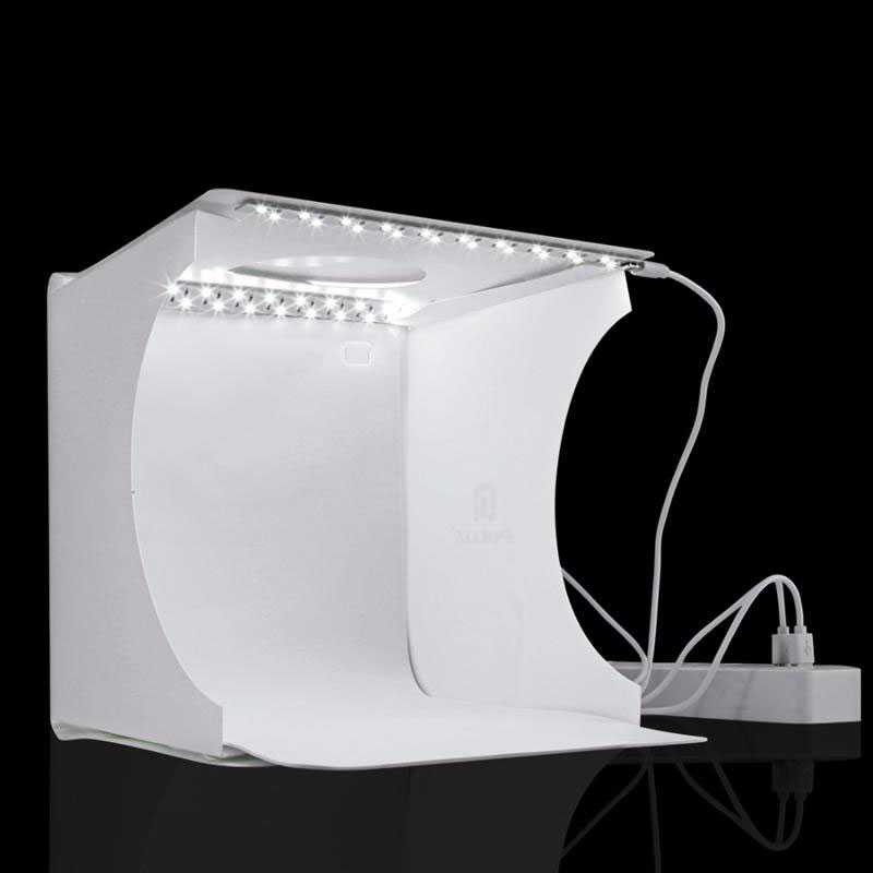 Photo Studio Mini Soft Box Lipat Portable Photo Box dengan Lampu 2 LED Perlengkapan Fotografi Lightbox Berkualitas