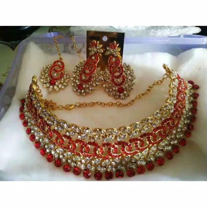 kalung india/jodha set/choker set india/bridal india/perhiasan india/anting india