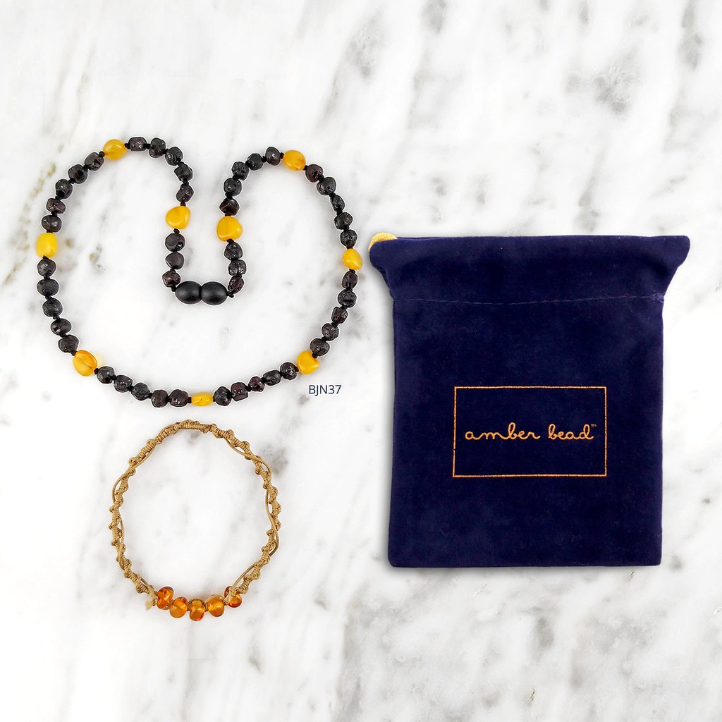 AMBER BEAD BJN37 Kalung Baltic Amber Junior
