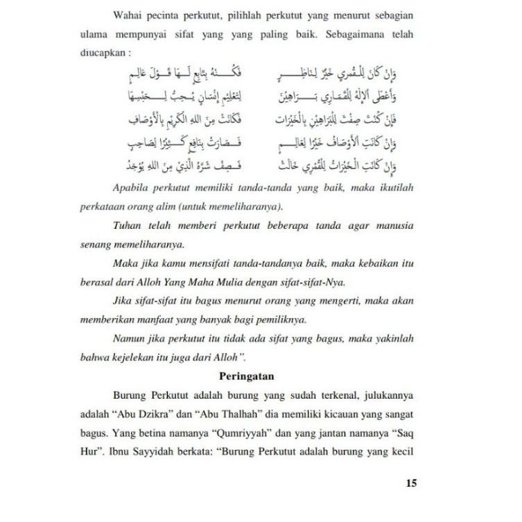 Al Qimari dan Terjemahannya Rahasia Perkutut dan Suaranya {Mh31au22ᴳ}