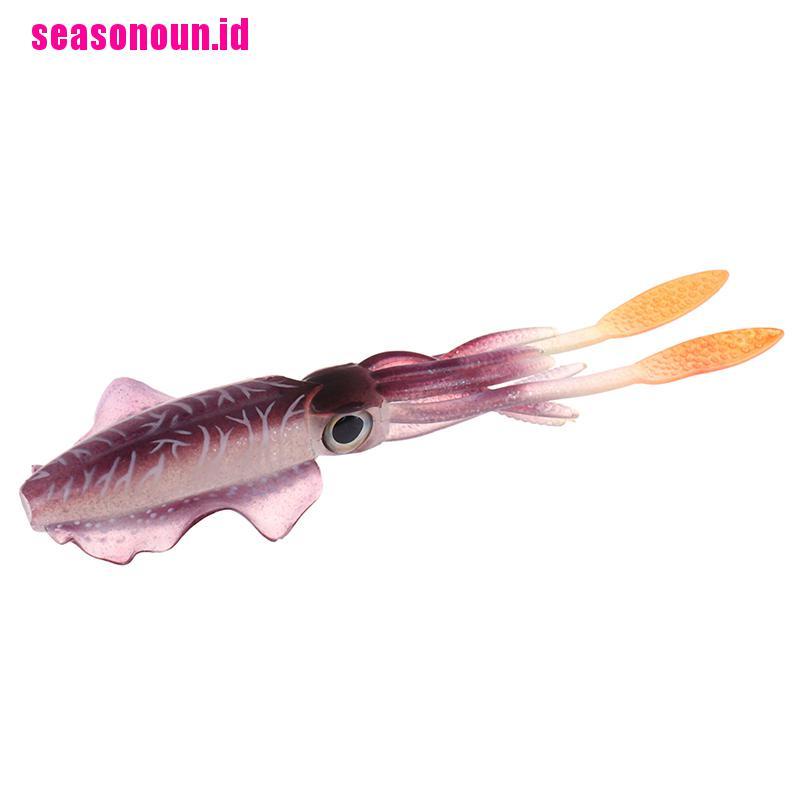 (seasonoun) Umpan Pancing Soft Bait Bentuk Cumi-Cumi Menyala