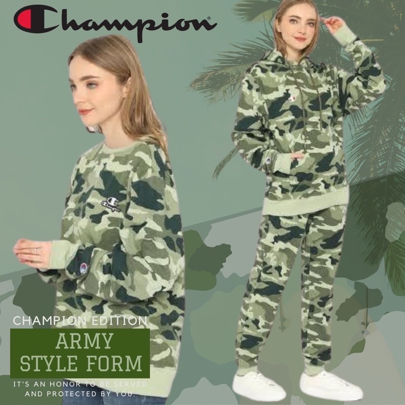 CAMO CHAMPION JACKET JUMPER SWEATER HOODIE ARMY CAMOUFLAGE SLIM FIT CHAMPION MURAH