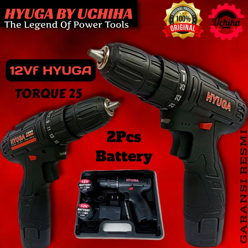 Bor Baterai 10mm 12vf Bor Cas Cordless hyuga Murah Kuat Kayu Besi Tembok pvc dll