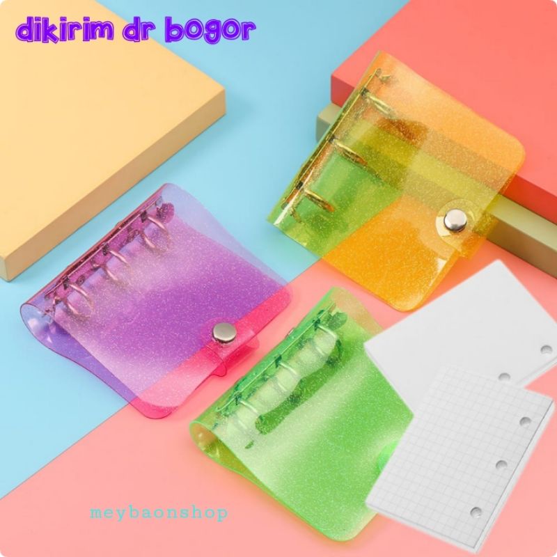 

Binder Mini 3 ring Glitter colour/Notebook Cover mini glitter