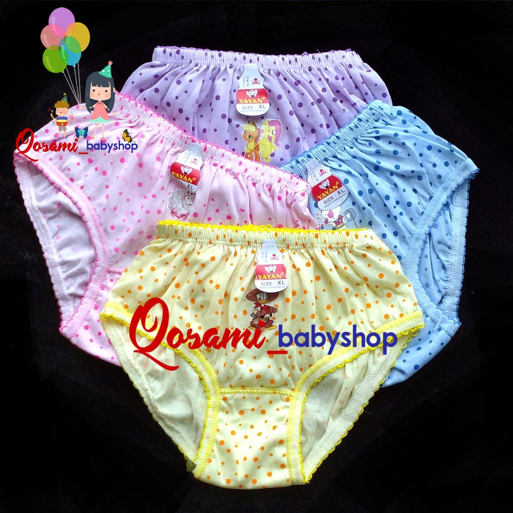 YAN - YAN 6 pcs Celana Cewek Dalam Anak - Anak Motif Uk S, M, L, XL SNI