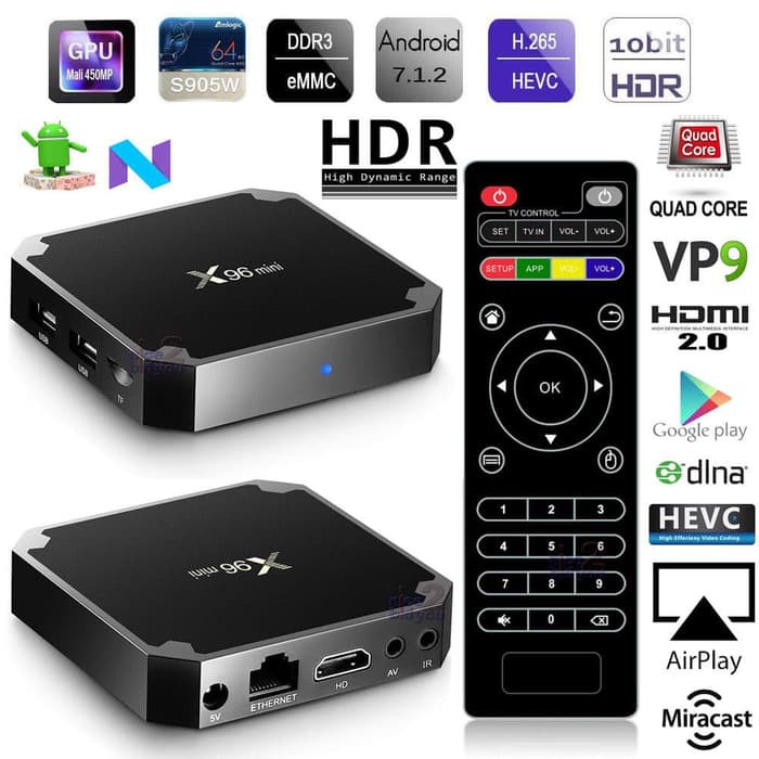 Smart TV Box X96 Mini RAM 2GB ROM 16GB Full not Mi Stick X96 mi box himedia h96 2GB+16GB