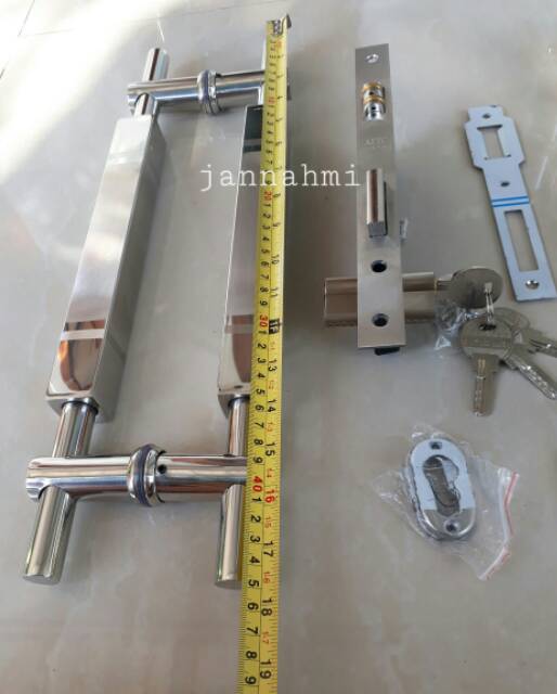 2 set handle tusuk baut tembus 45cm + 1 set bodypelor kunci