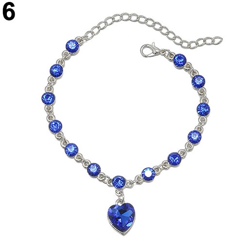 Hu Hu Hu Hu Hu Alat Bantu Pasang Kacamata♡ Gelang Rantai Dengan Charm Hati Aksen Berlian Imitasi Untuk Wanita