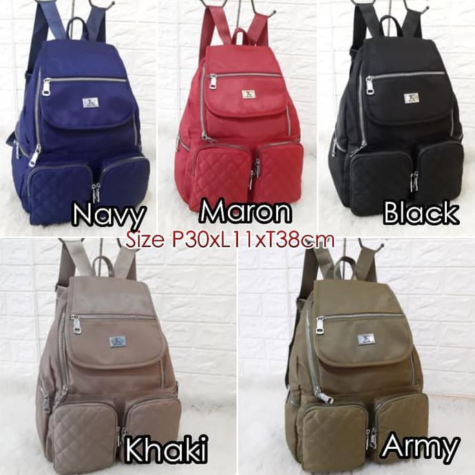 Kualitas Terbaik KL301 Tas Ransel Wanita Import Backpack KLUM Super Quality - Merah CUCI GUDANG