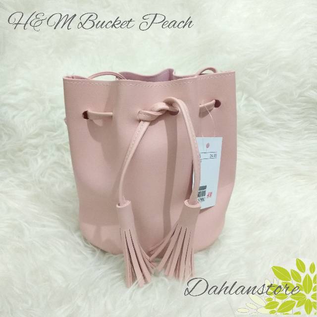 HNM Bucket Peach Tas Serut Best Seller Laris_Murah Kerja_Kuliah