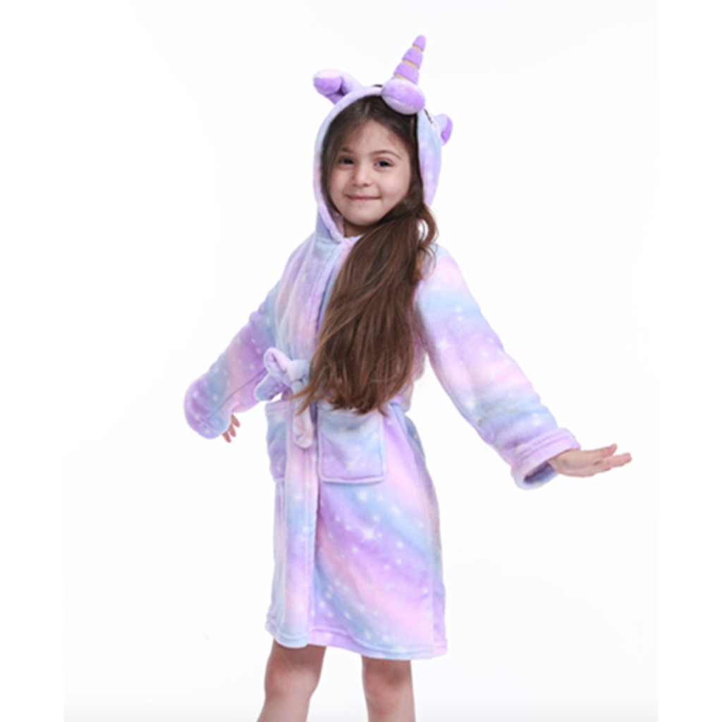 BAJU KIMONO PIYAMA KOSTUM Bahan Flannel UNICORN KID BATH anak