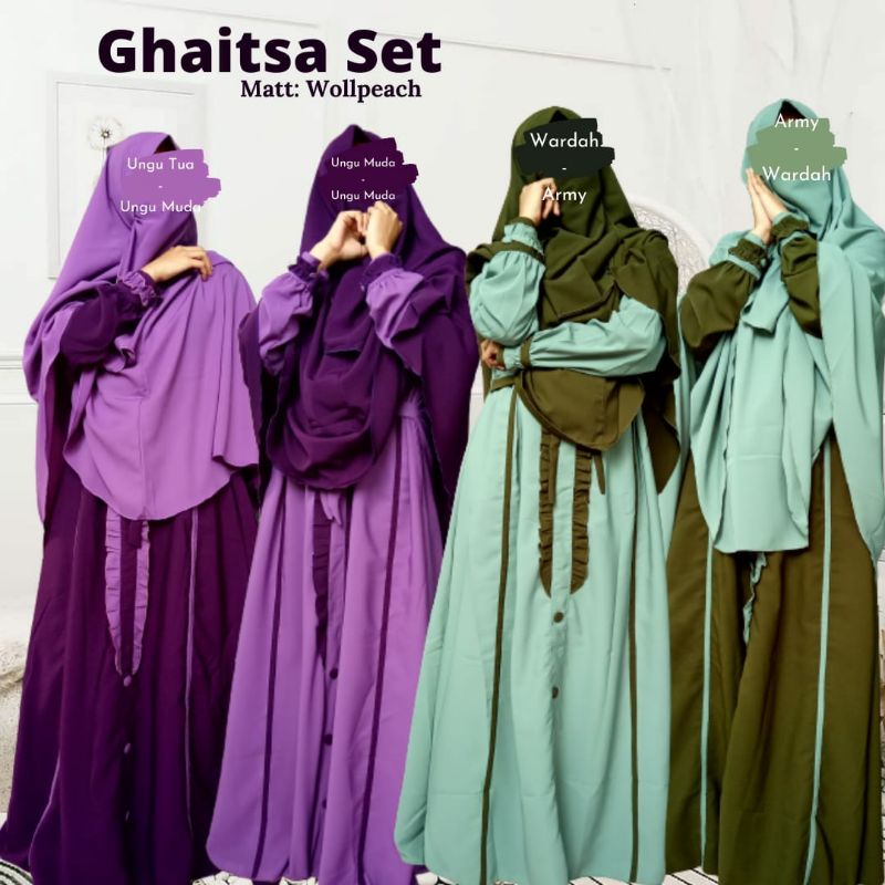 set gamis wolfis kombinasi//wolfis premium//grosir gamis wolfis//GAMIS MURAH