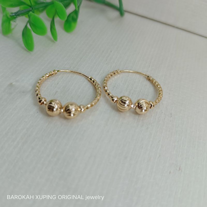 Bxy+Anting xuping+anting gipsi+anting bulat/perhiasanlapis emas