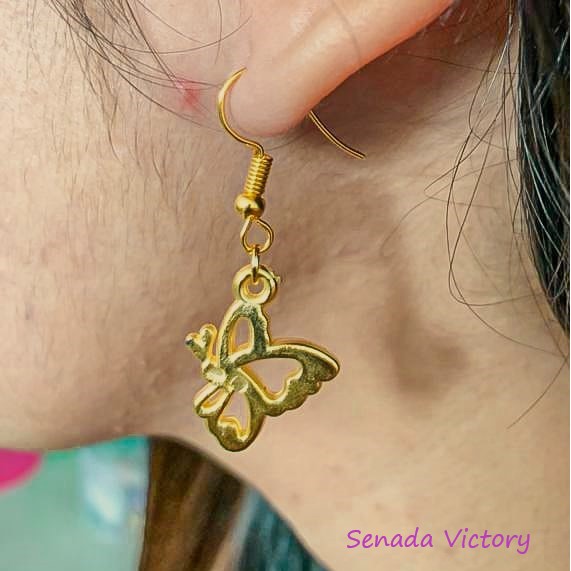 Senada Victory Anting Motif Kupu Kupu Gold Aksesoris Wanita SVA350