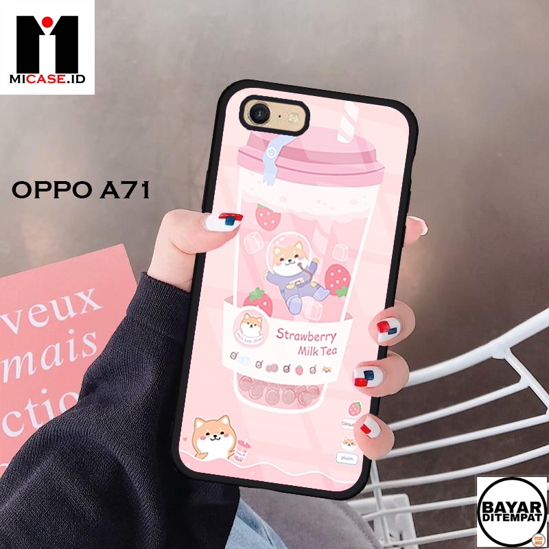 Case OPPO A71 - Casing OPPO A71 Fashion Case Terbaru 2022 MI.CASE [ BOBA ] Soft Case Glass OPPO A71 