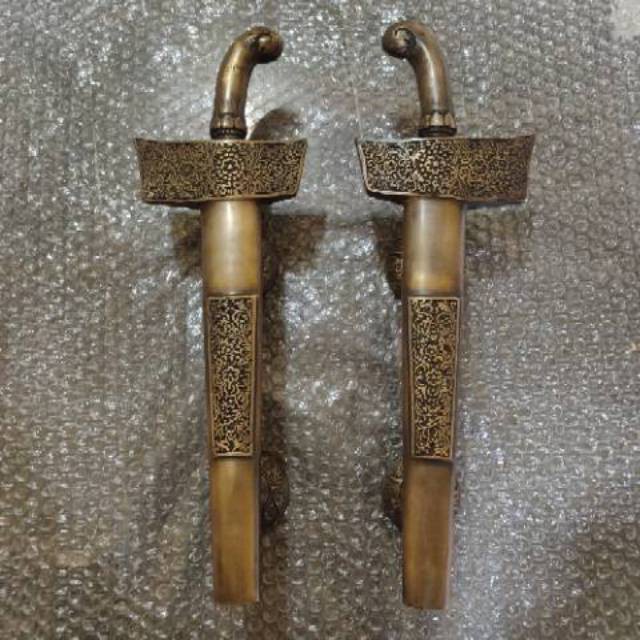 Handle Pintu Rumah Kuningan Motif Keris - Antique Brass Juwana