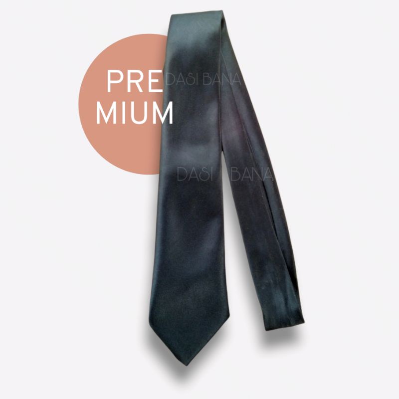 Dasi Hitam Panjang Polos | Premium Ikat Manual Tebal Dewasa