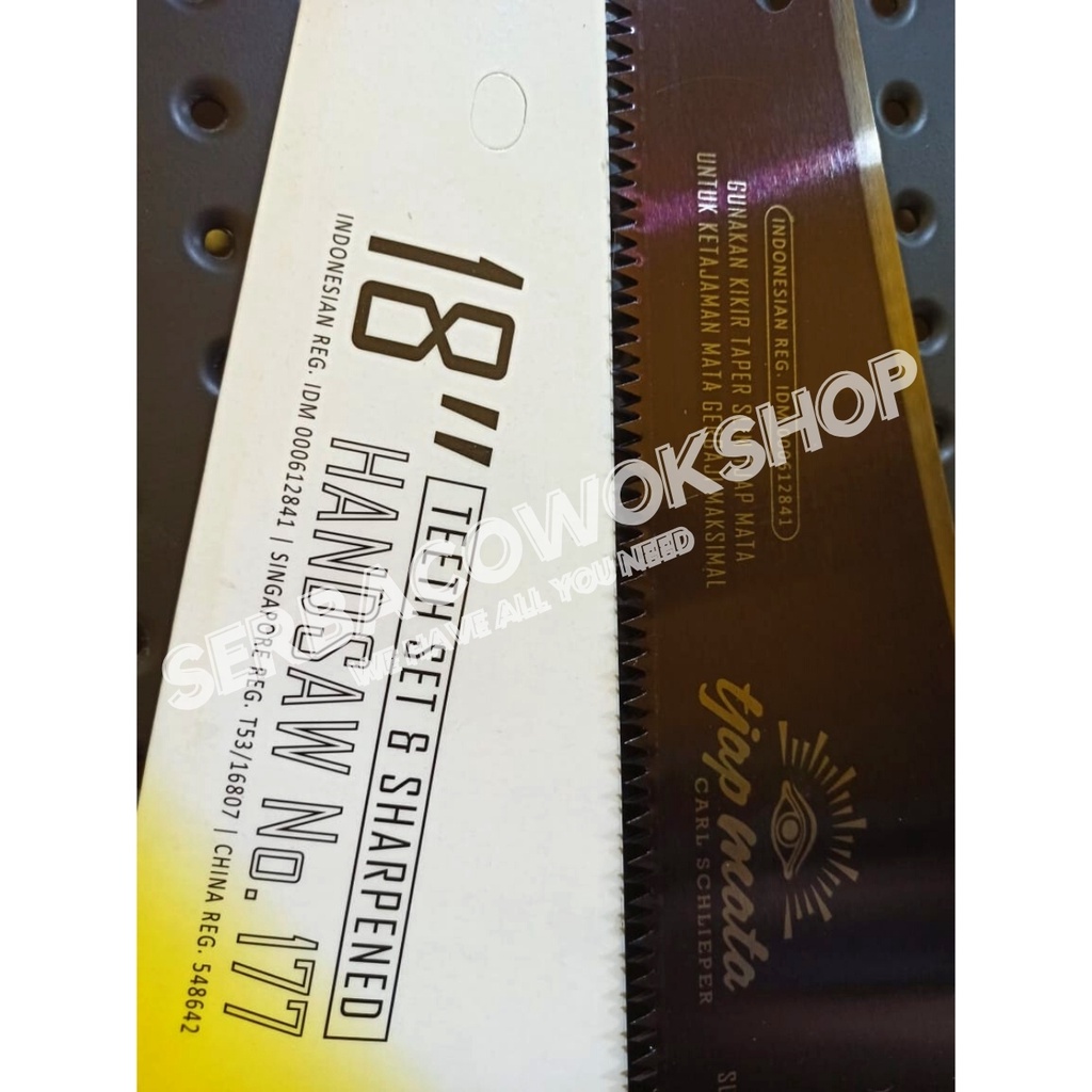 Tjap Mata Gergaji Kayu Potong 18 Inchi 450 mm Cap Mata Hand Saw Wooden Bonus Kikir Gergaji Termurah