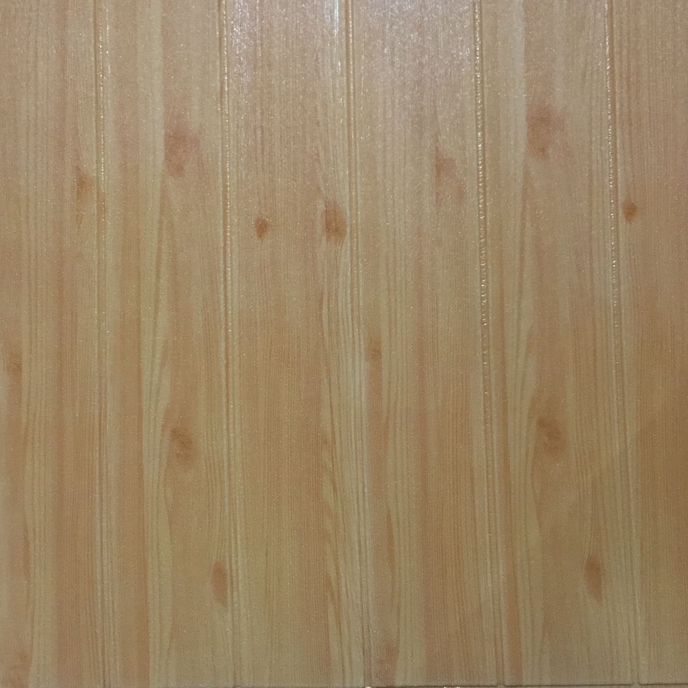 PROMO!! BUY 25PCS FREE 1PCS !! Wallpaper Foam 3D Sticker Motif Kayu Tebal 4mm & 5mm-CREAM KUNING 5MM