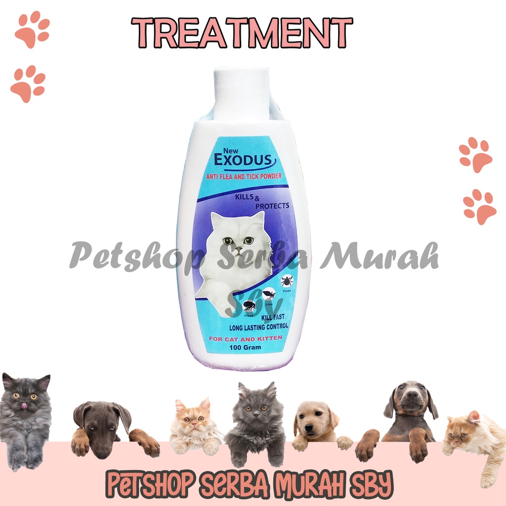 Exodus 100gr - Bedak Pembasmi Kutu Pada Kucing