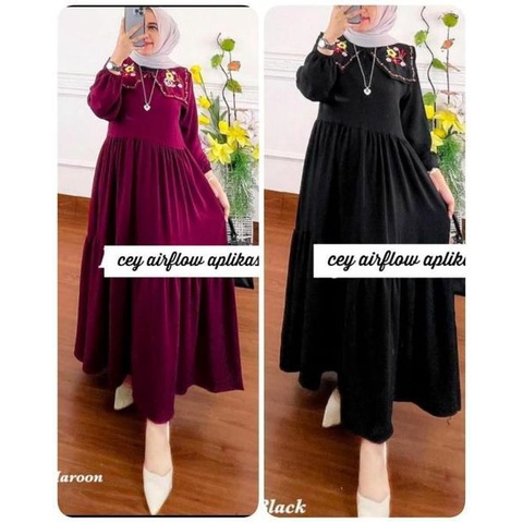 bunga maxi dress / dress bordir wanita / gamis bordir terbaru mewah / maxi bordir bunga / casual dress muslim / gamis terbaru 2022 model terbaru / gamis casual kekinian / bordir maxi dress / bordir dress muslim / gamis shakila bordir / dress simple elegan