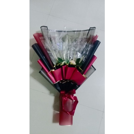 kerangka buket bouquet uang 20 lembar