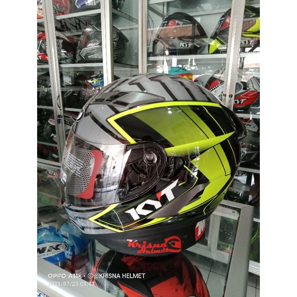 Helm Full Face KYT FALCON 2 ARMOUR BLACK YELLOW