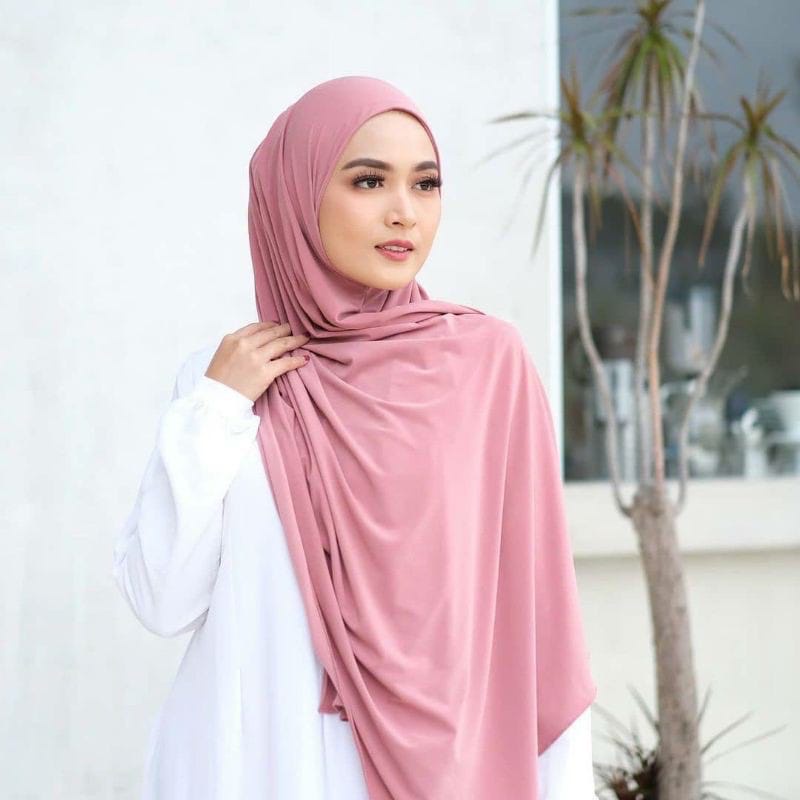 Pashmina Instan Oval Jersey Hijab Pashmina Oval Jersey Premium Jilbab Instan Termurah Pasar Hija'b