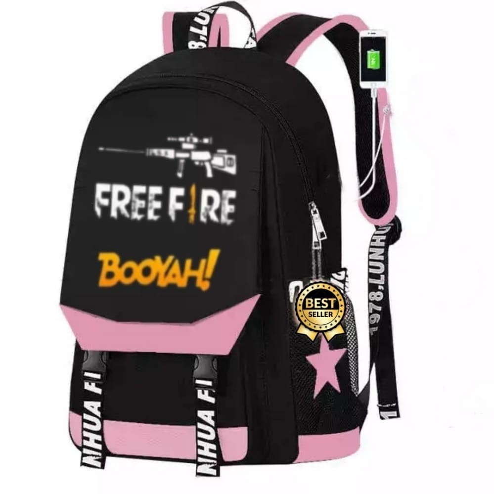 Diobrale - Tas Ransel Anak Free Fire Booyah Backpack Terbaru Kekinian Murah Sekolah TK SD SMP